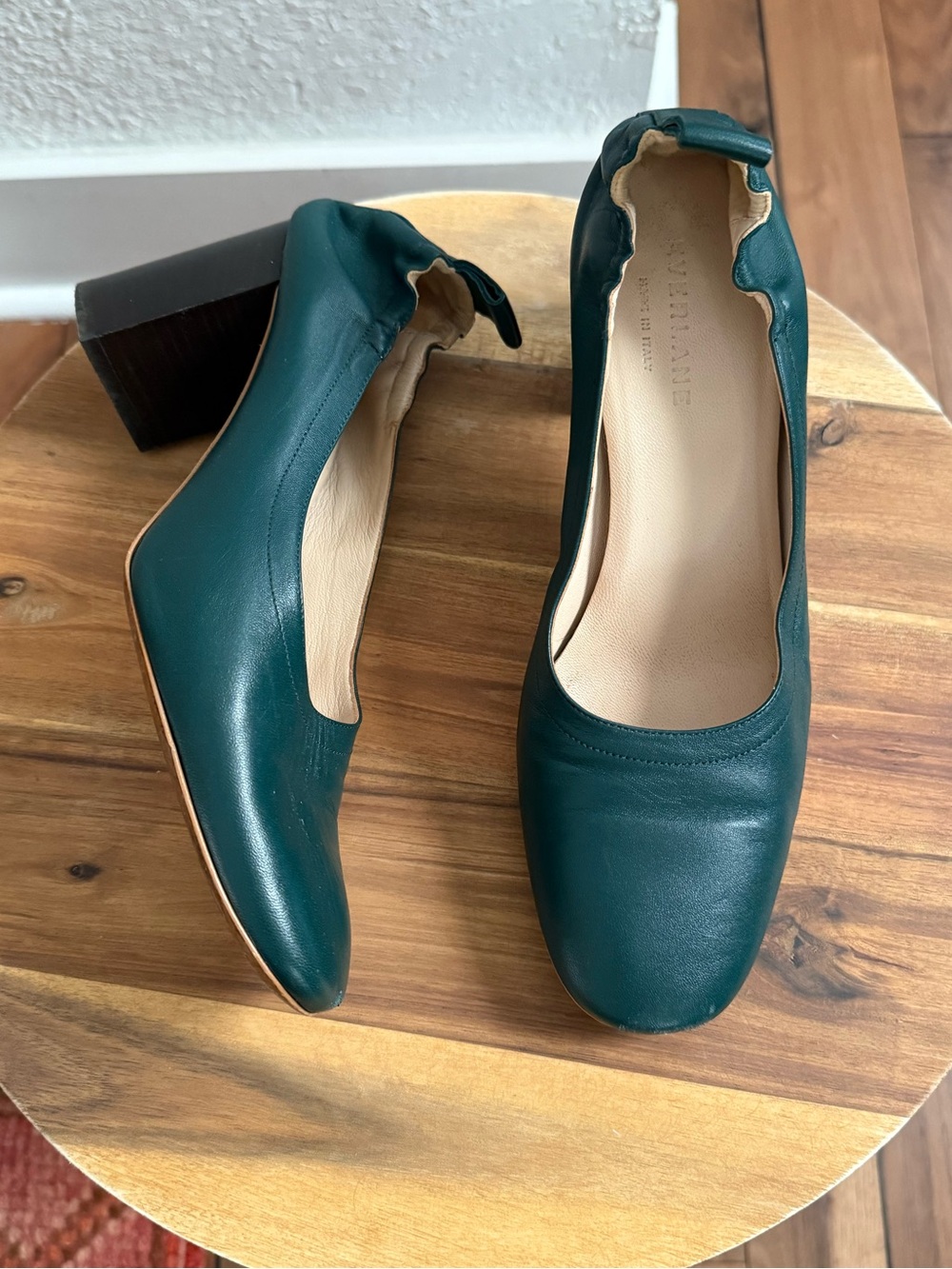 Everlane Day High Heels in Green Sz: 8